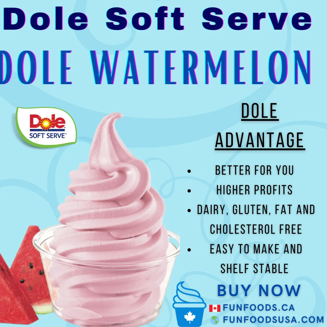Dole Watermelon Soft Serve Mix - 4.4 Lbs. Bag - Case (4 X 4.4lb Bags)