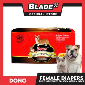 Dono Disposable Diapers Super Absorbent Medium 14 pcs For Female Dogs