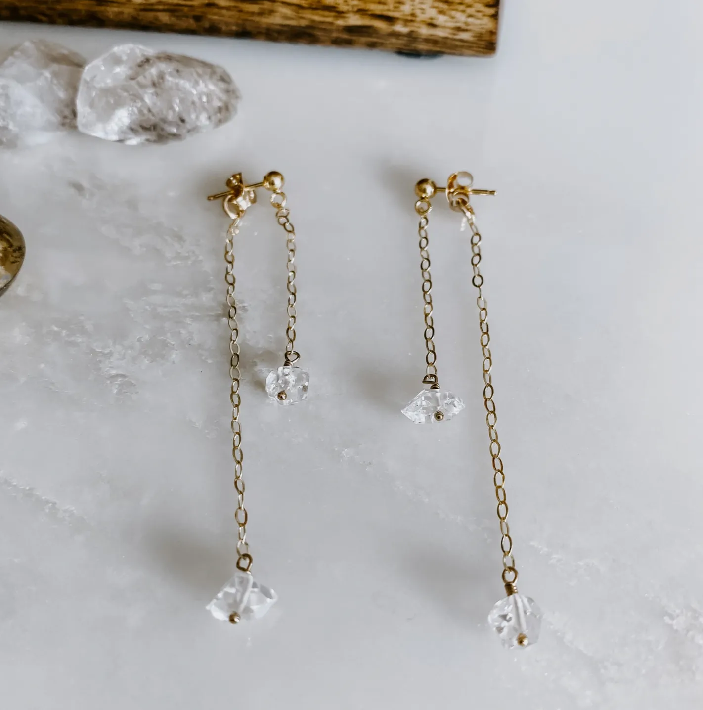 Double Take Herkimer Diamond Earrings