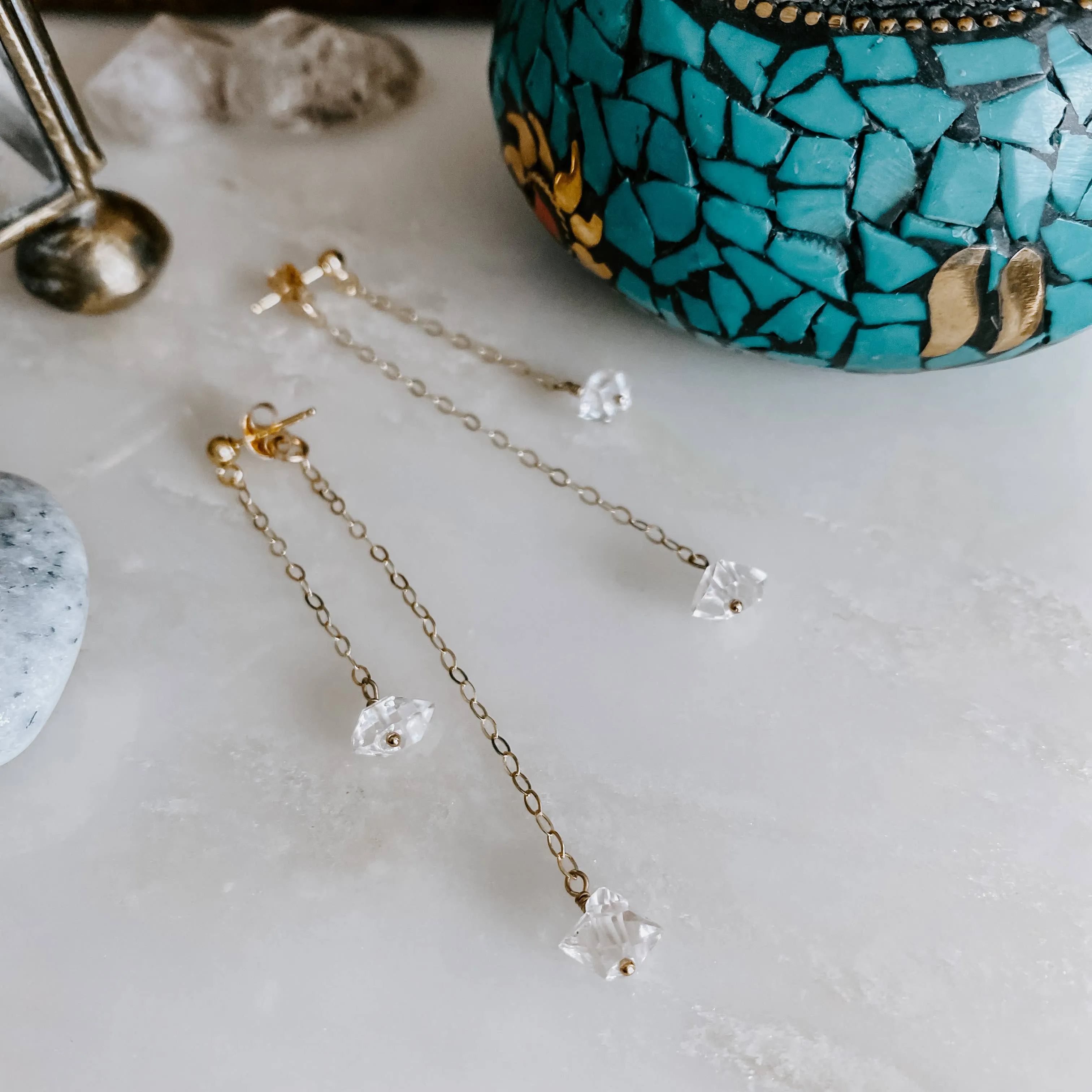 Double Take Herkimer Diamond Earrings