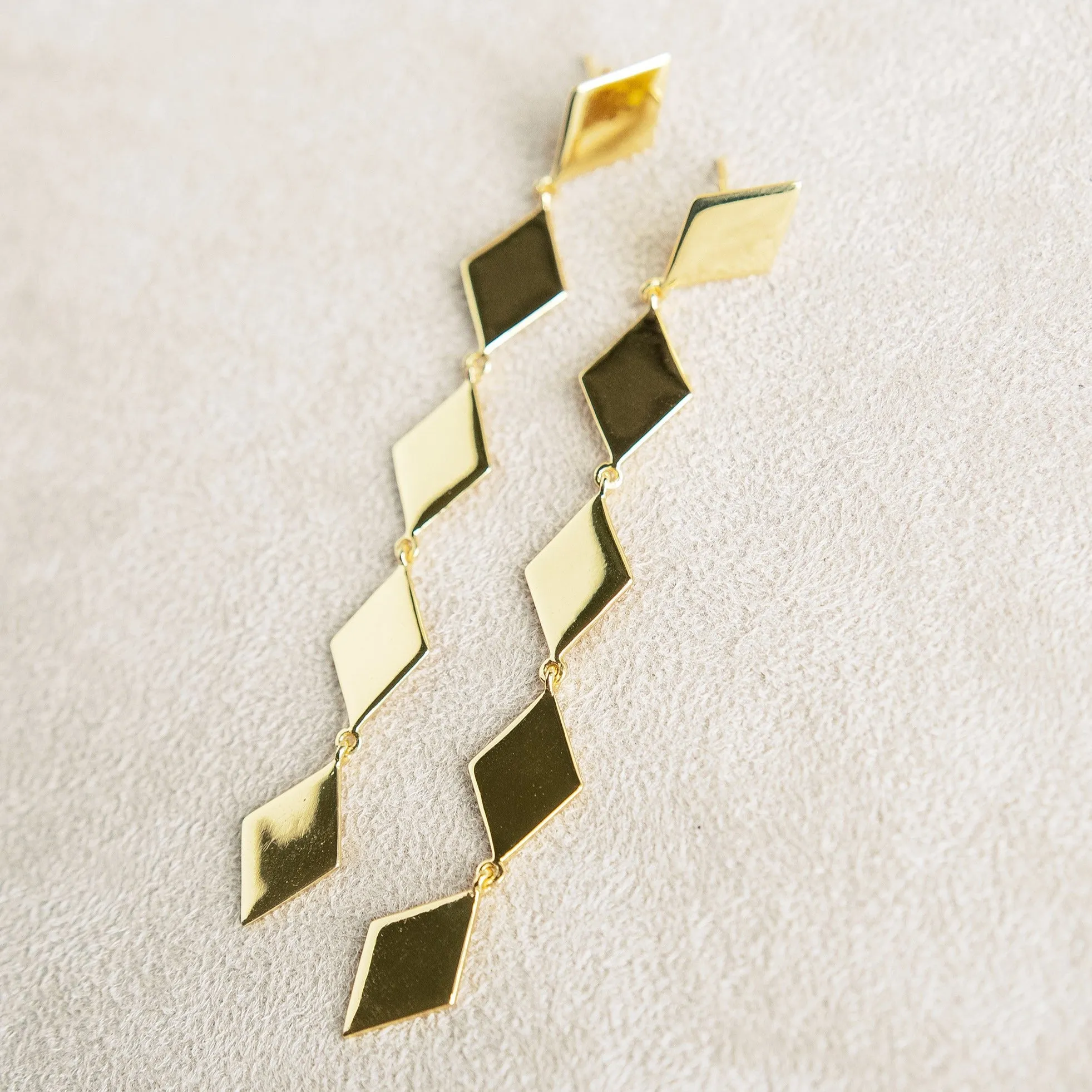 Down For Diamonds Statement Earrings in Gold