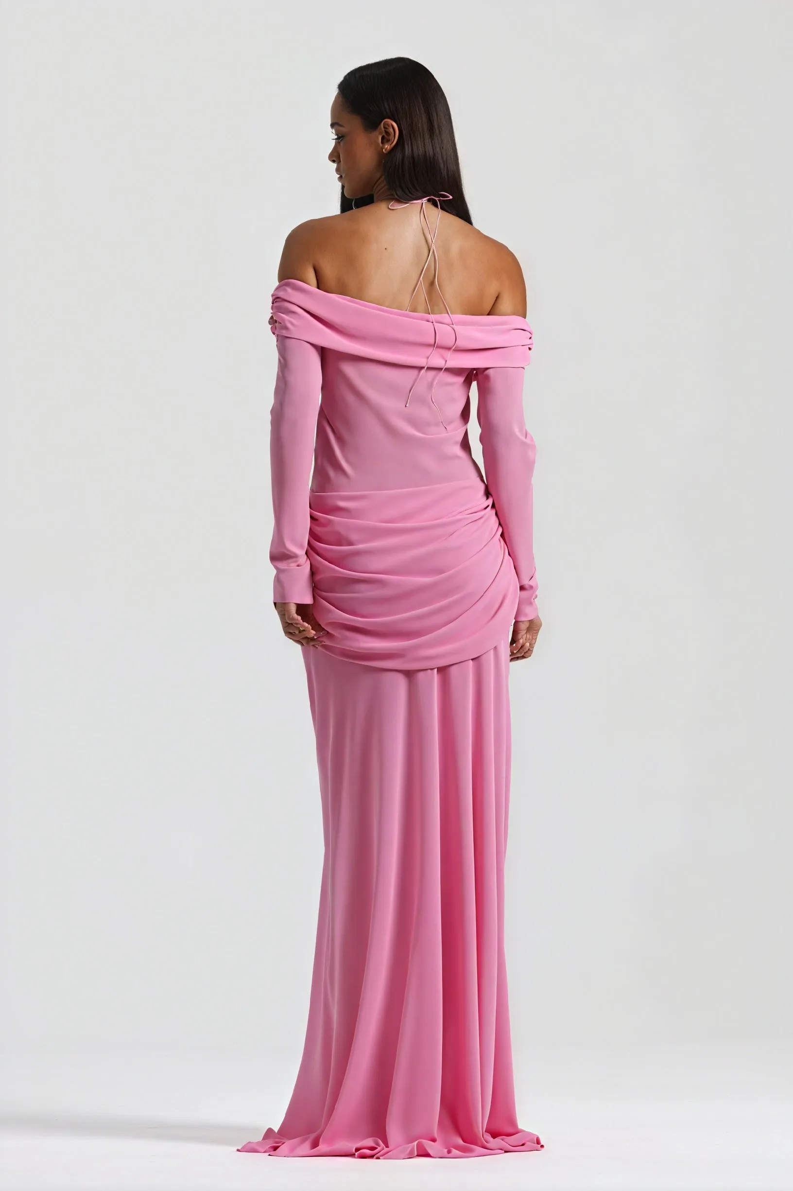 Draped Knot Gown with Keyhole Detail
