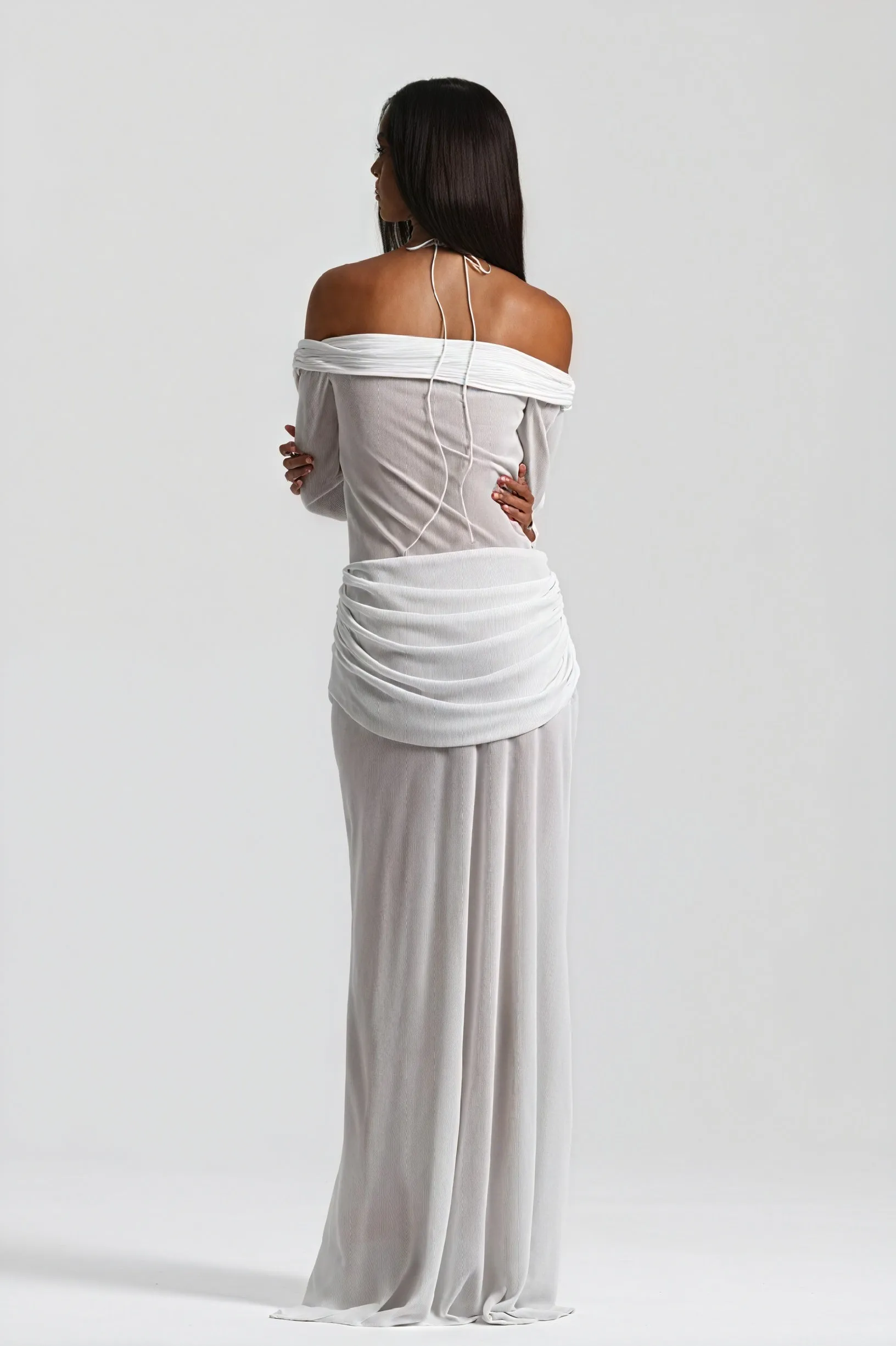 Draped Knot Gown with Keyhole Detail