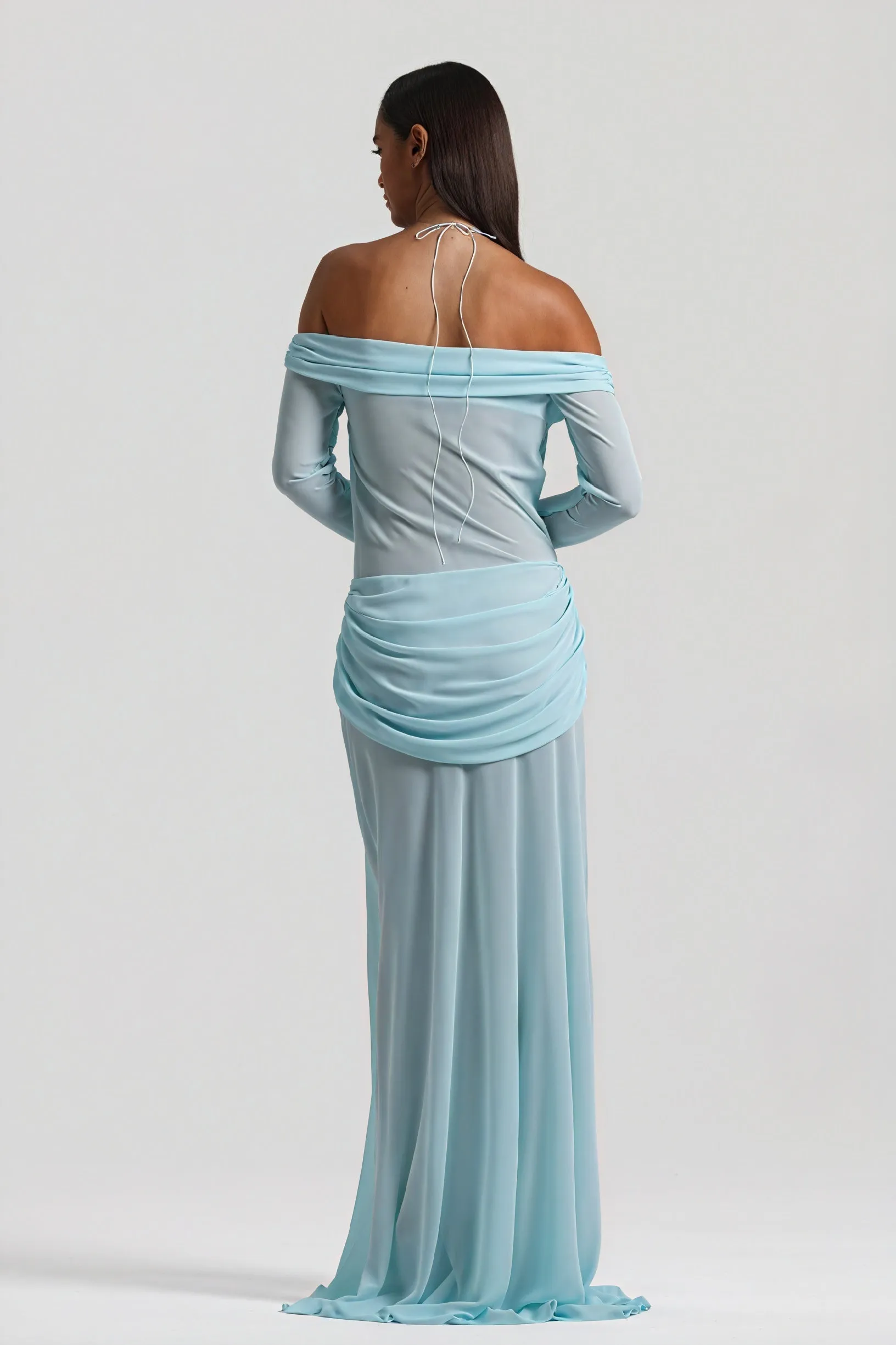 Draped Knot Gown with Keyhole Detail
