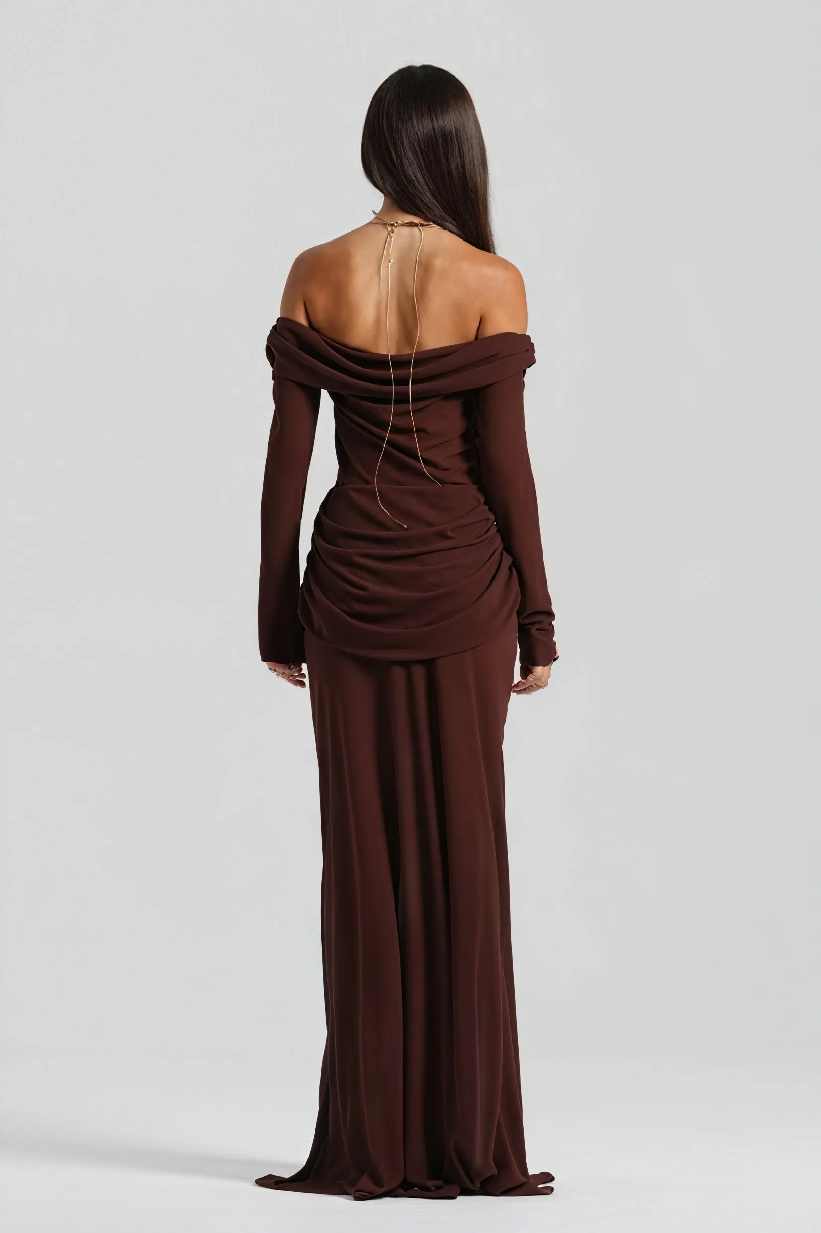 Draped Knot Gown with Keyhole Detail