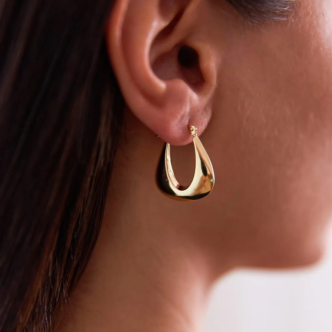 Drop Roof Hoop Earrings