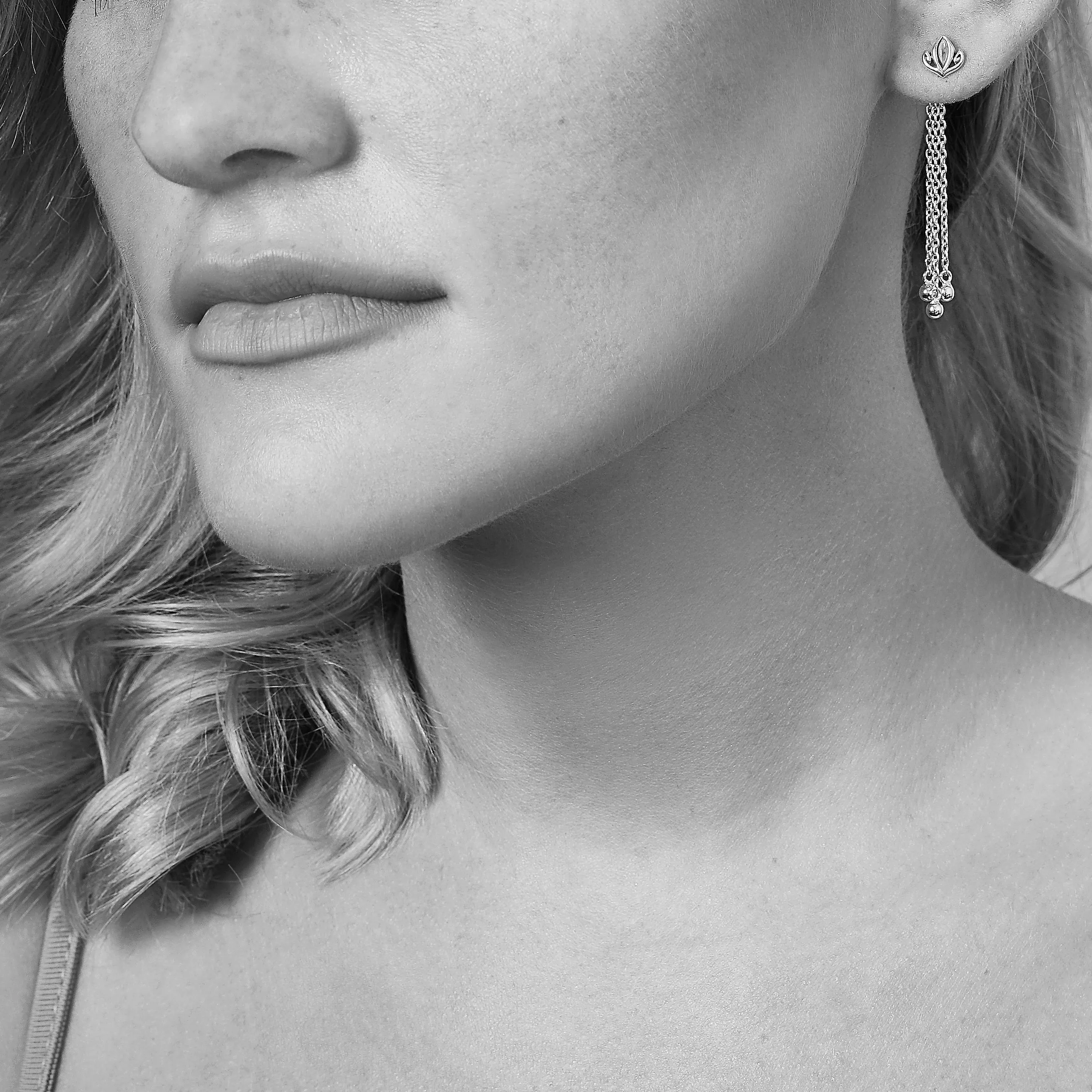 Dual Tassel Earring Long - Black Ruthenium Vermeil