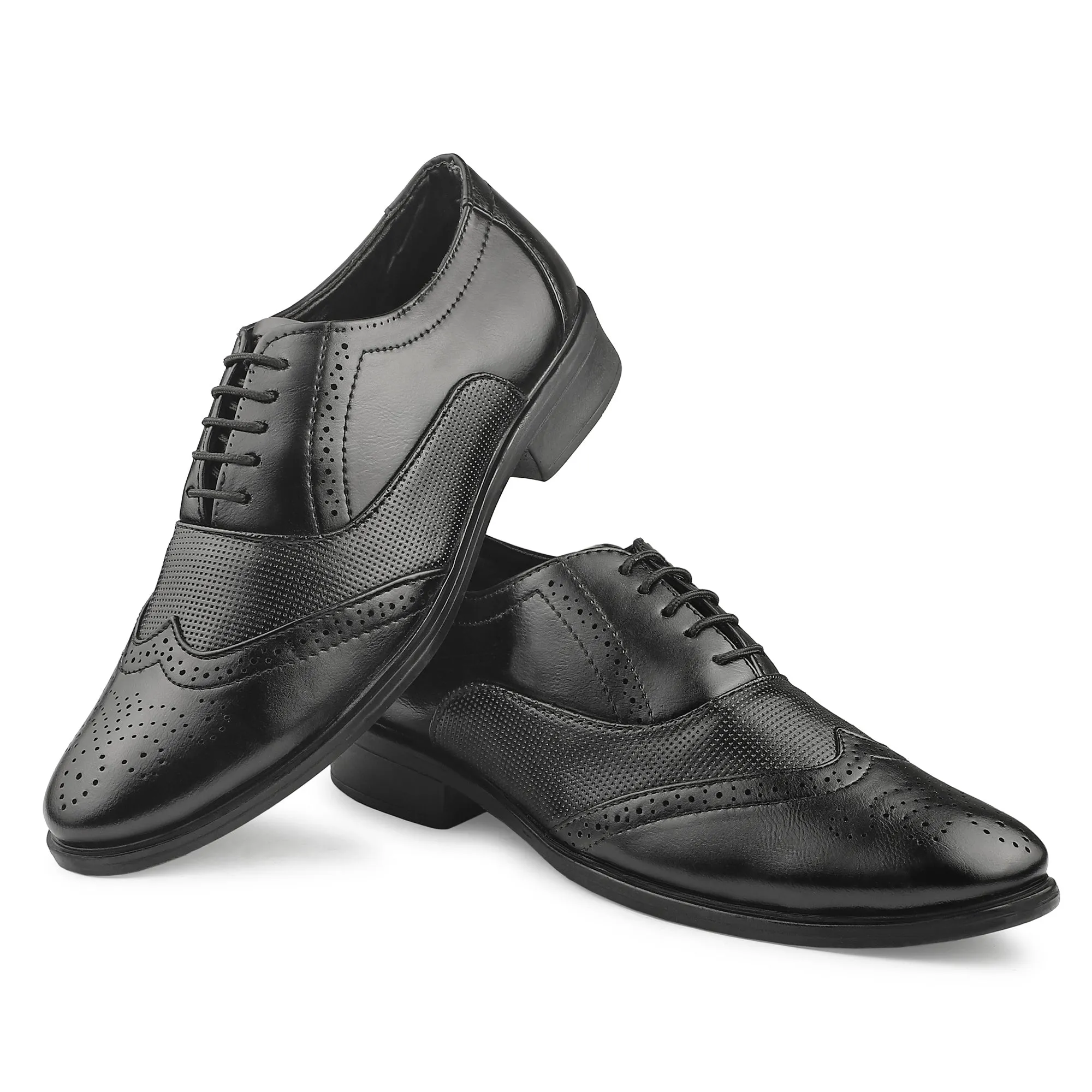 Dusk N Dazzling Black Brogues For Men