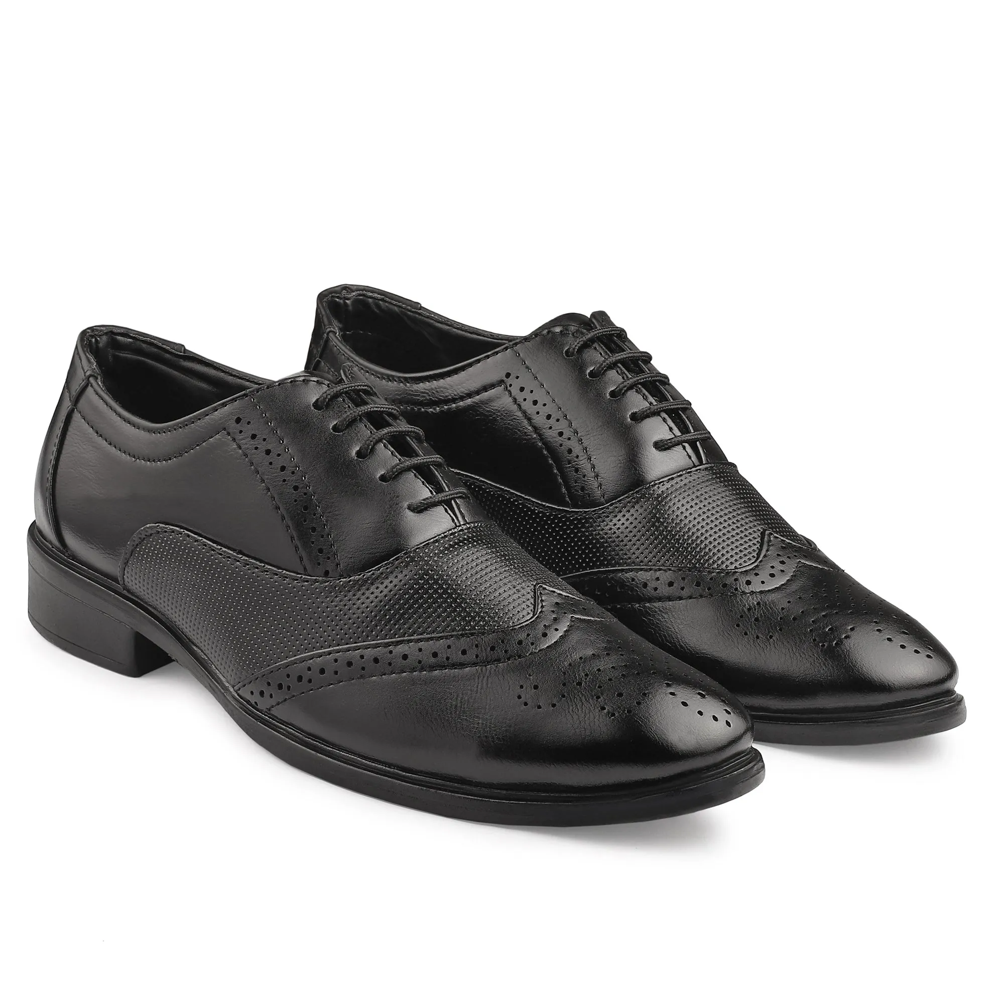 Dusk N Dazzling Black Brogues For Men