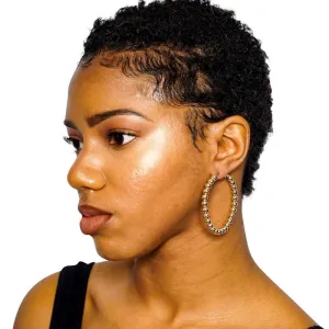 Ebony Gold Ball Hoop Earrings