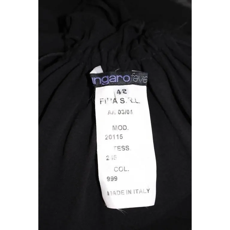EMANUEL UNGARO Black Silk Chiffon Halter Dress | Size 42