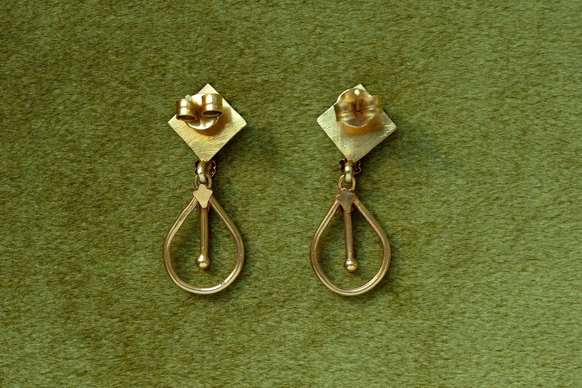 Embossed 22k Gold Drop Earrings