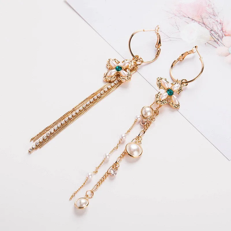 Emerald Pearl Hoop Earrings