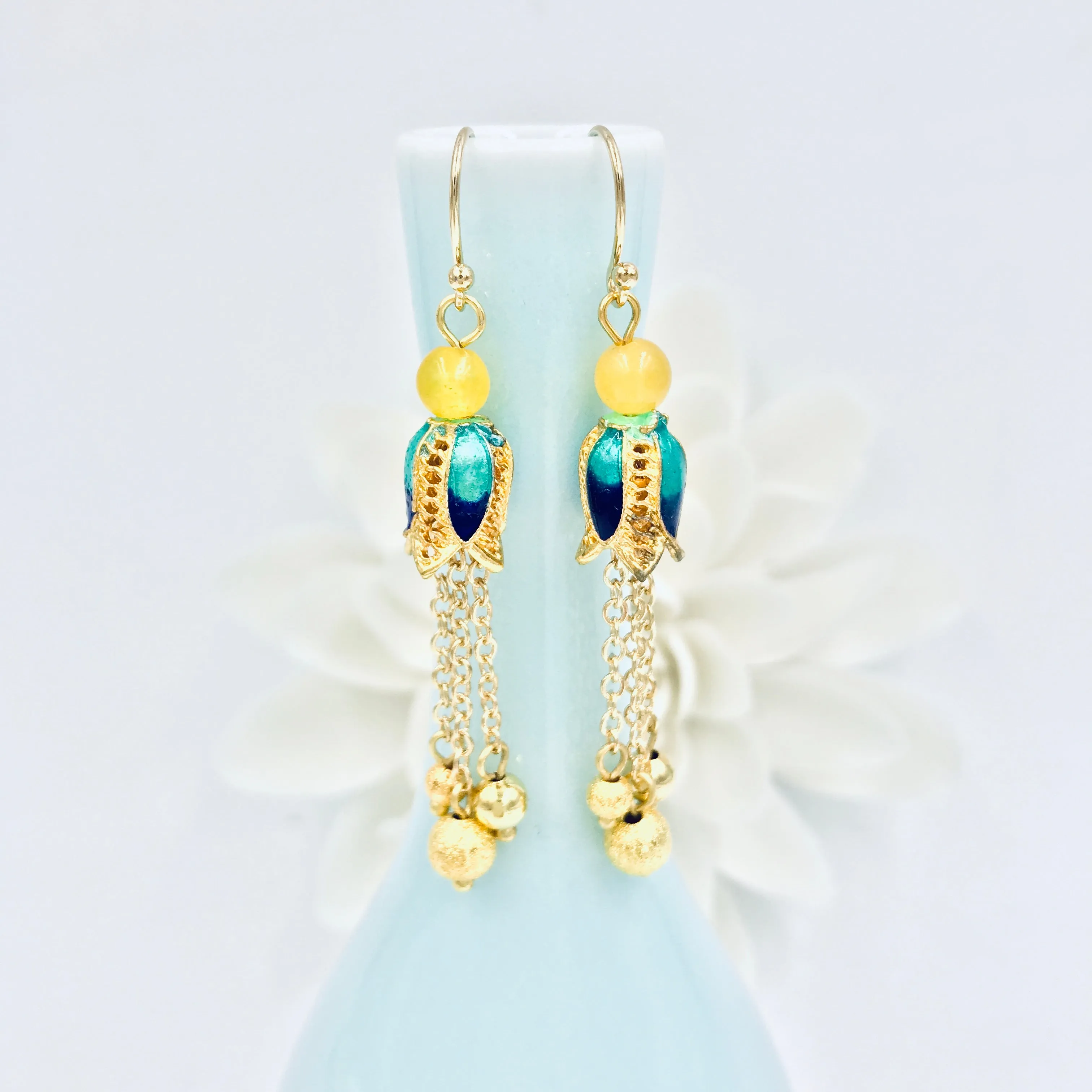Enamel Tassel Earrings