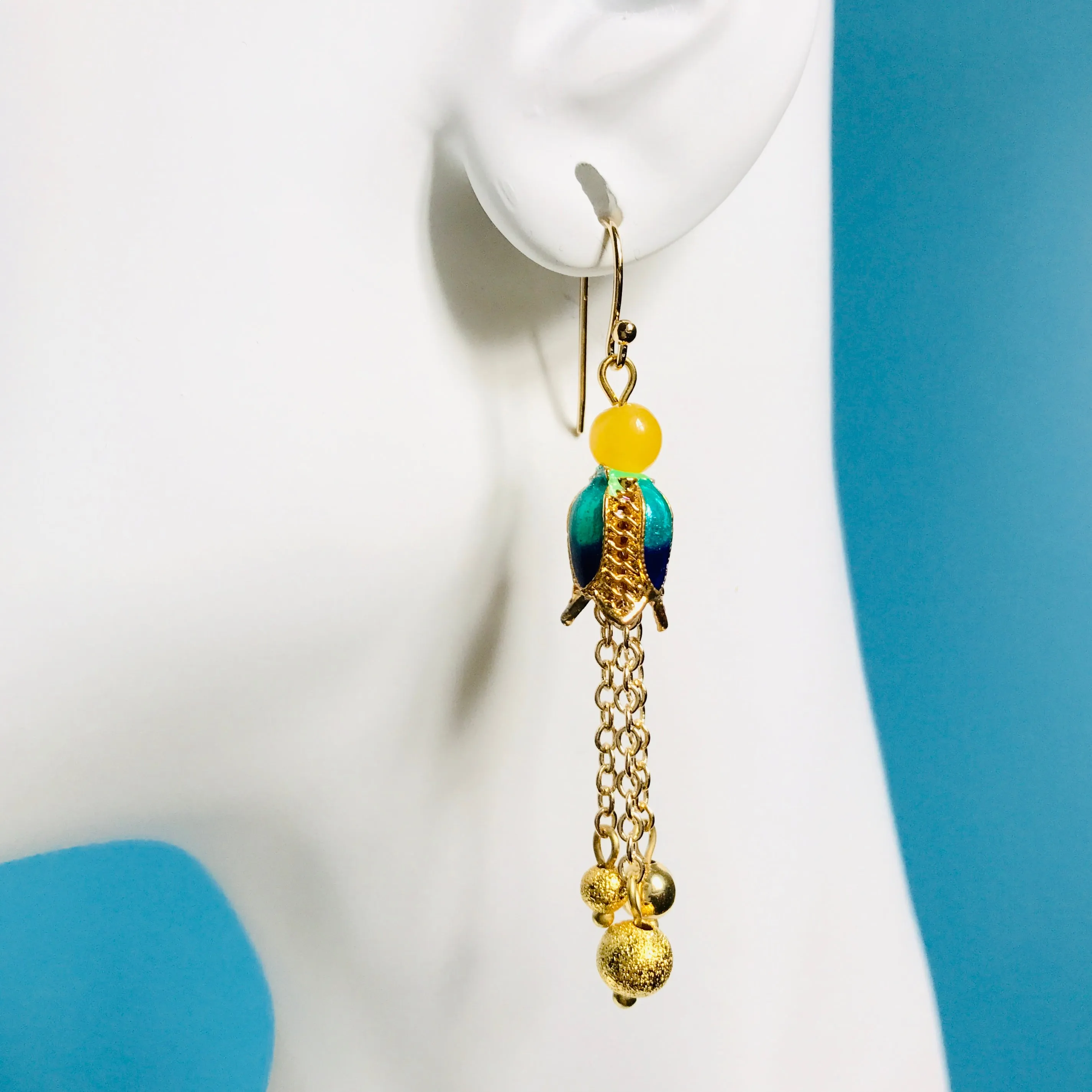 Enamel Tassel Earrings