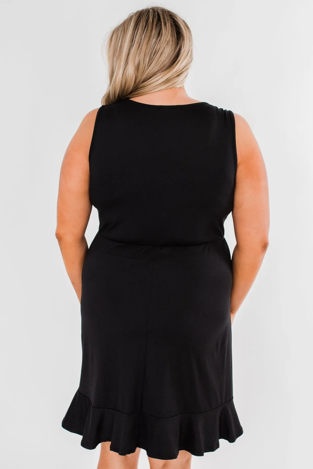 Every Spotlight Ruffle & Wrap Dress- Black