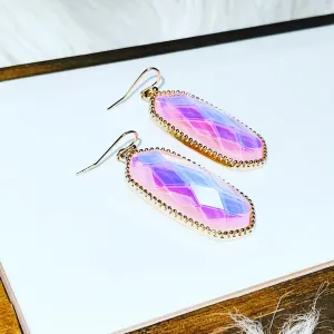 FACETED HEXAGON DROP EARRINGS