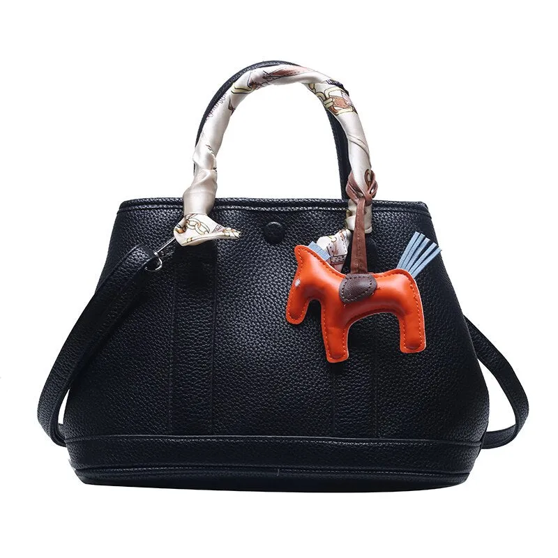 Fashion purses and handbags large capacity PU leather silk scarf accessories women's handbag bags for women 2021 sac a main