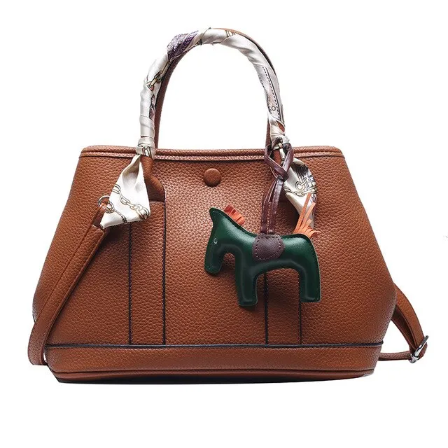 Fashion purses and handbags large capacity PU leather silk scarf accessories women's handbag bags for women 2021 sac a main