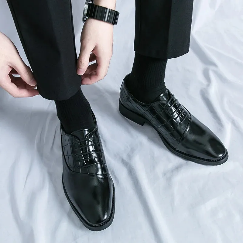 FashionStep Herren Leder Oxfords in Vintage-Stil