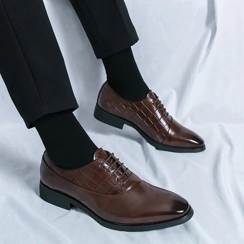 FashionStep Herren Leder Oxfords in Vintage-Stil