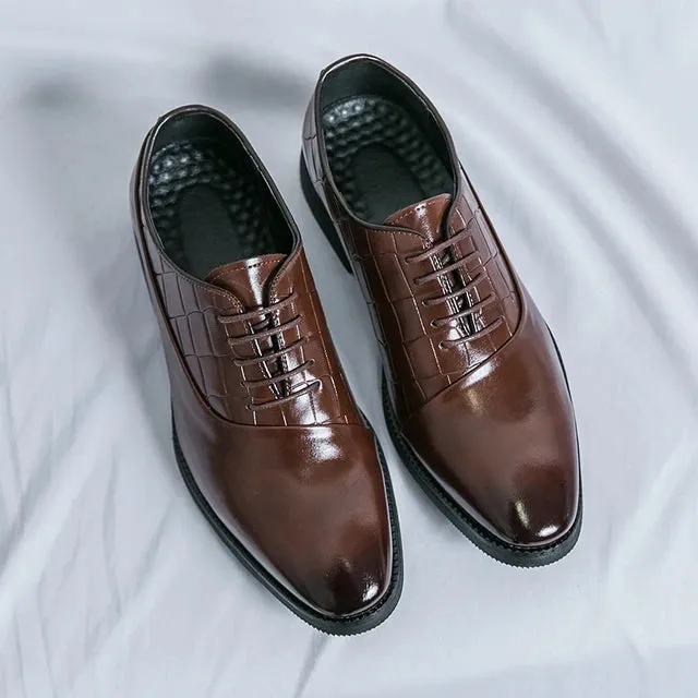 FashionStep Herren Leder Oxfords in Vintage-Stil