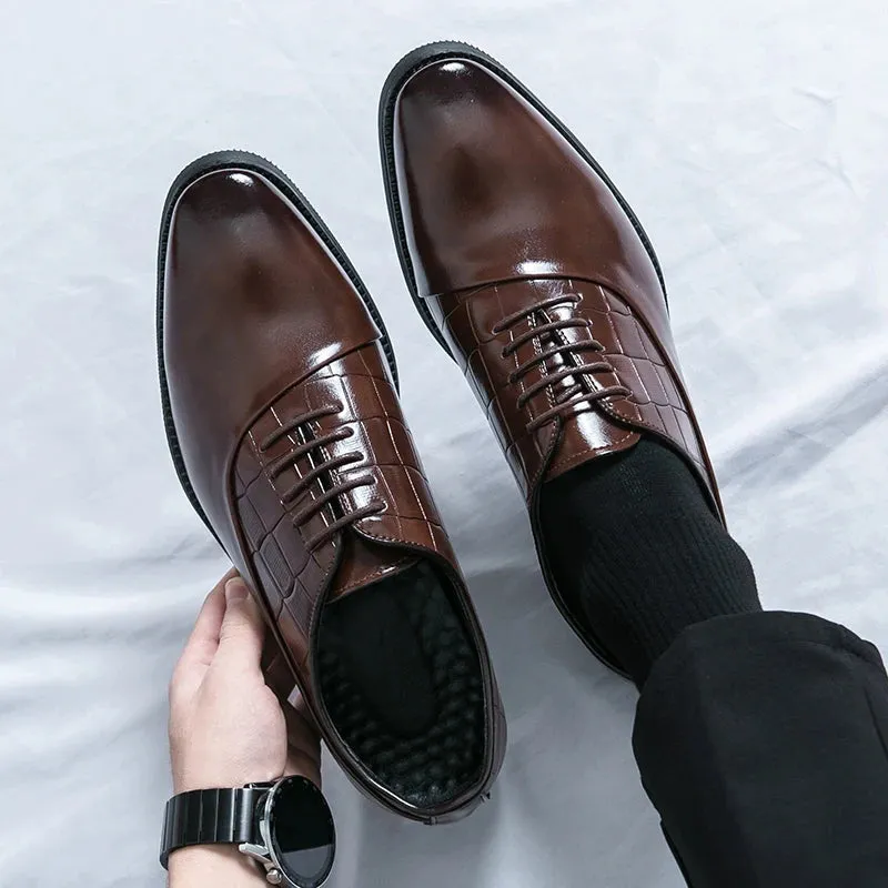 FashionStep Herren Leder Oxfords in Vintage-Stil