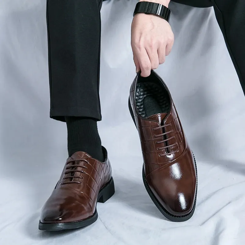 FashionStep Herren Leder Oxfords in Vintage-Stil