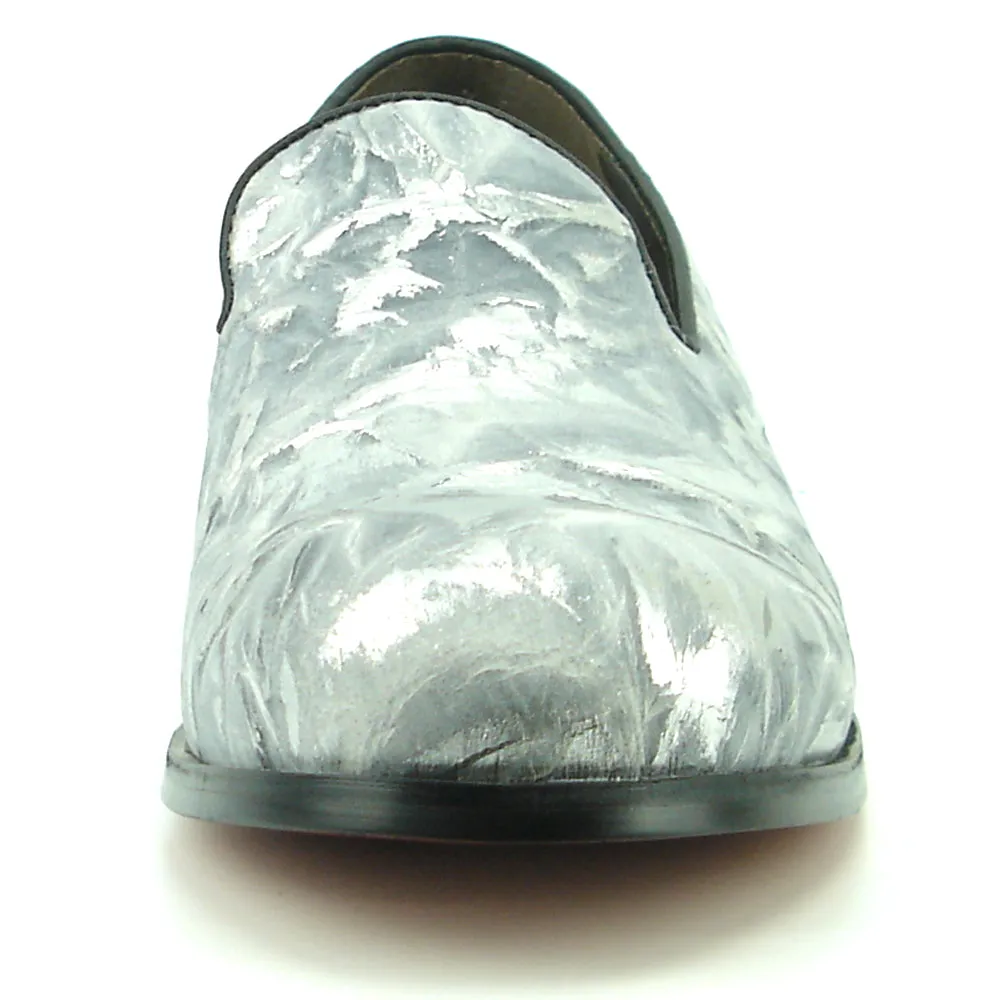 FI-7367 Grey Silver Leather Slip on Loafer Fiesso by Aurelio Garcia