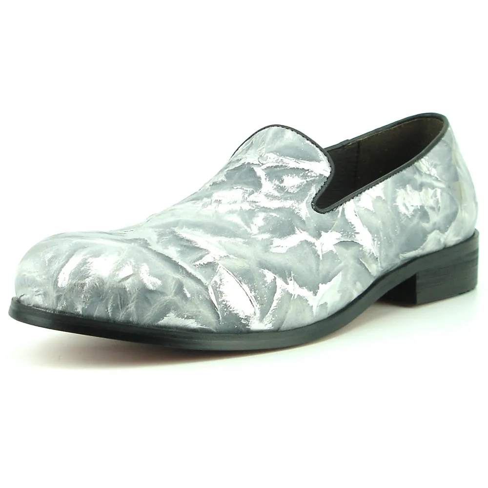 FI-7367 Grey Silver Leather Slip on Loafer Fiesso by Aurelio Garcia