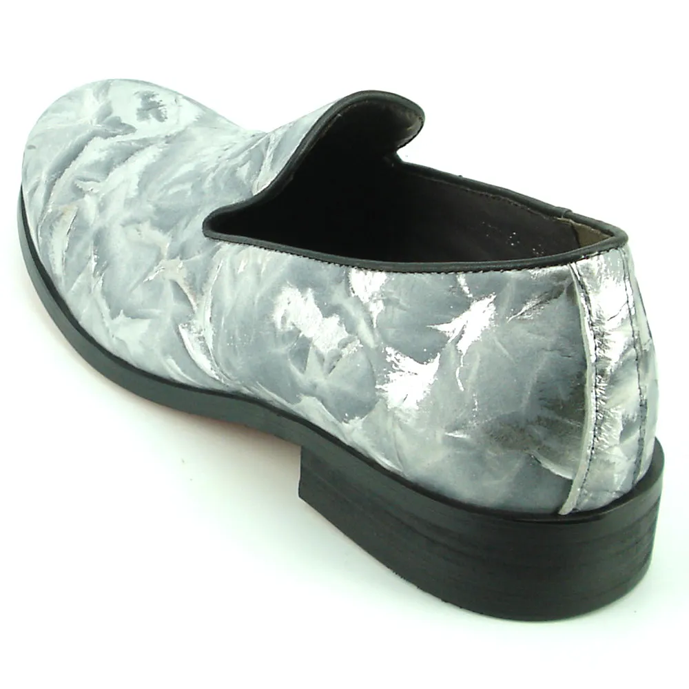FI-7367 Grey Silver Leather Slip on Loafer Fiesso by Aurelio Garcia