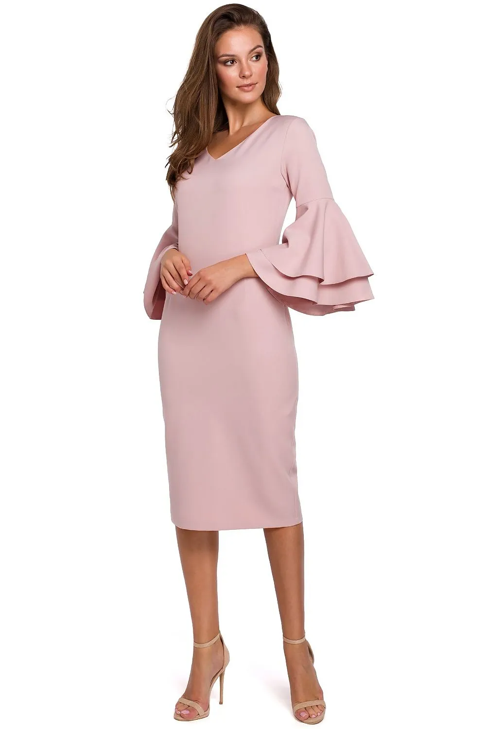Flared Sleeve A-Line Dress