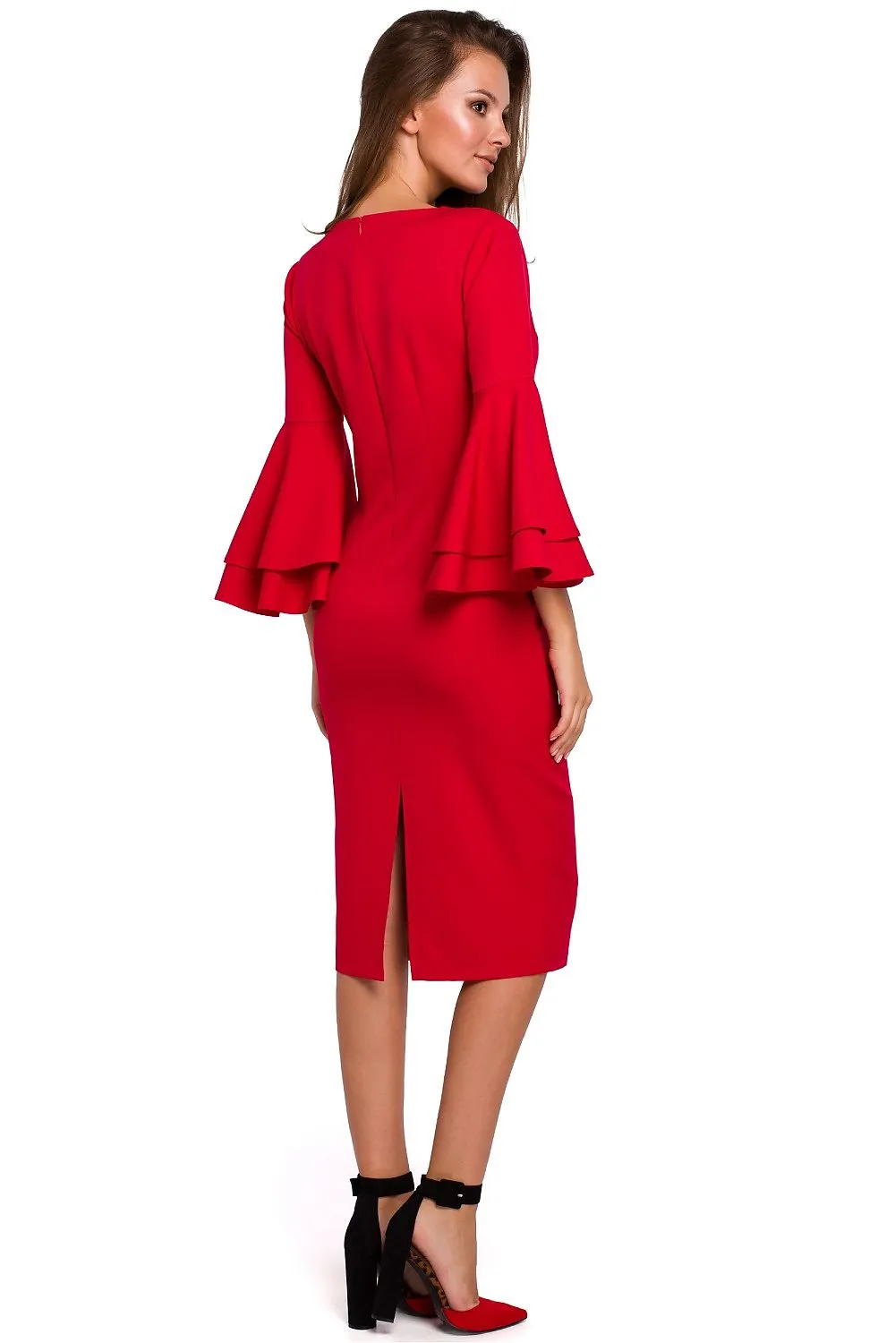 Flared Sleeve A-Line Dress