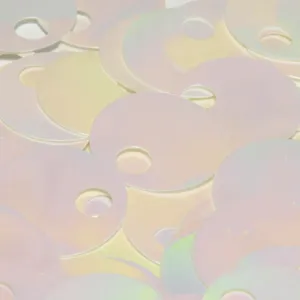 Flat Round Top Large Hole Sequin #21 White (Opaque Iris)