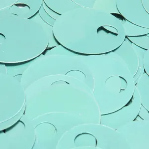 Flat Round Top Large Hole Sequin #23 Turquoise Blue (Opaque Iris)