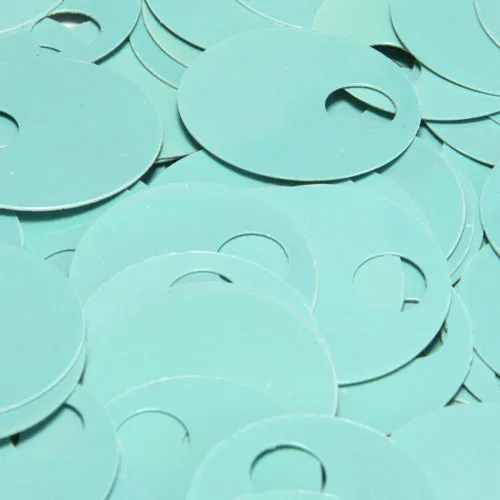Flat Round Top Large Hole Sequin #23 Turquoise Blue (Opaque Iris)