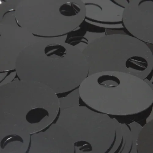 Flat Round Top Large Hole Sequin #42 Black (Opaque)