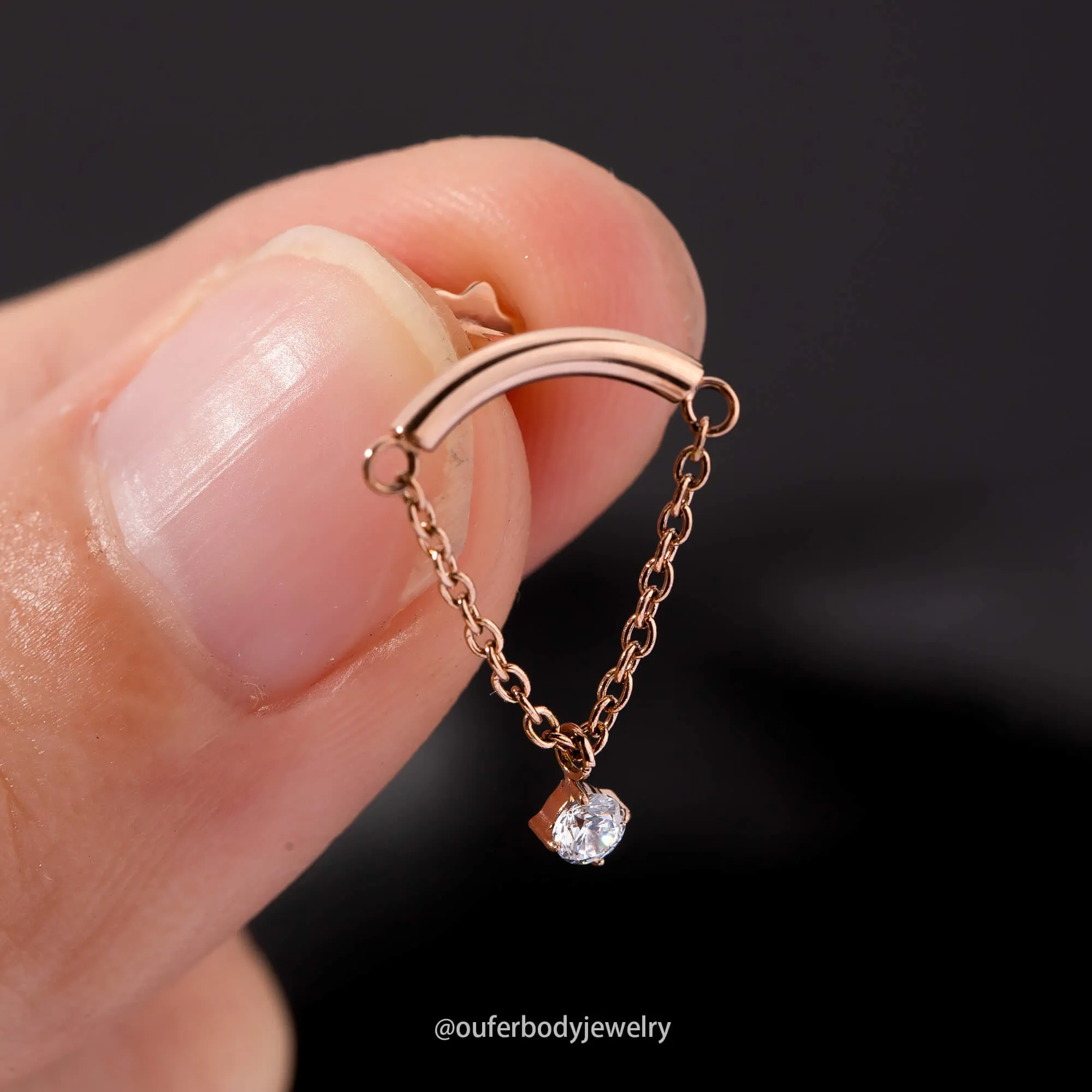 Floating Hidden Helix Piercing Jewelry Internally Threaded Flower Back Stud
