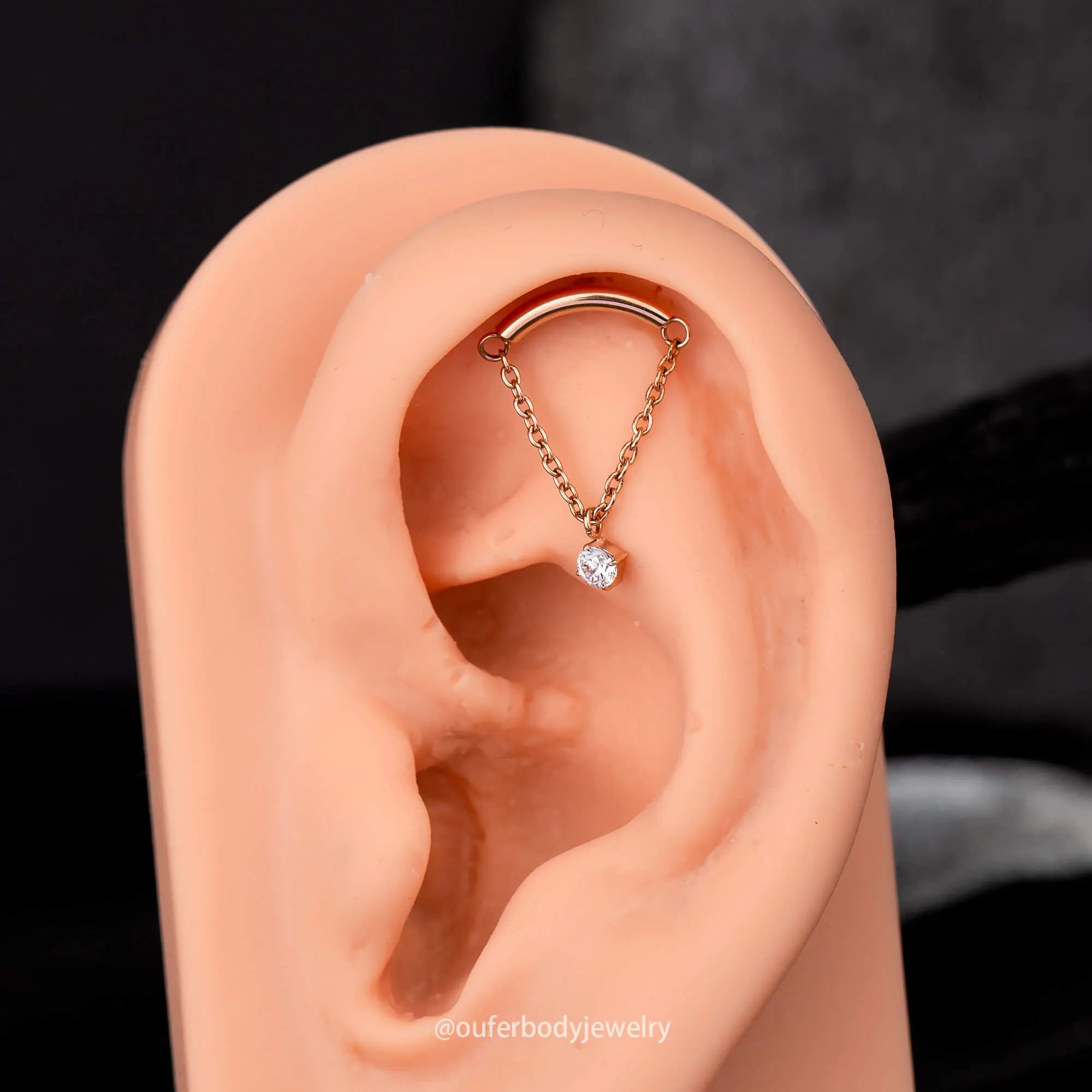 Floating Hidden Helix Piercing Jewelry Internally Threaded Flower Back Stud