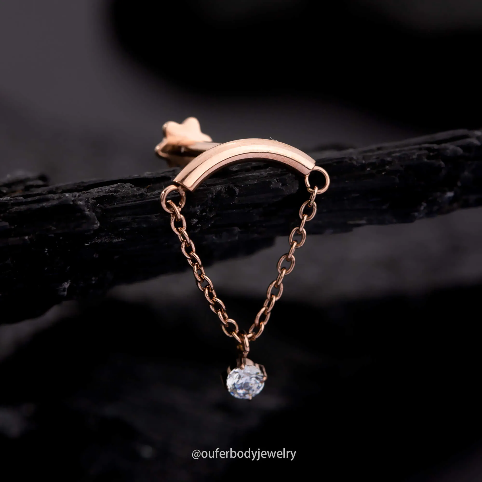 Floating Hidden Helix Piercing Jewelry Internally Threaded Flower Back Stud