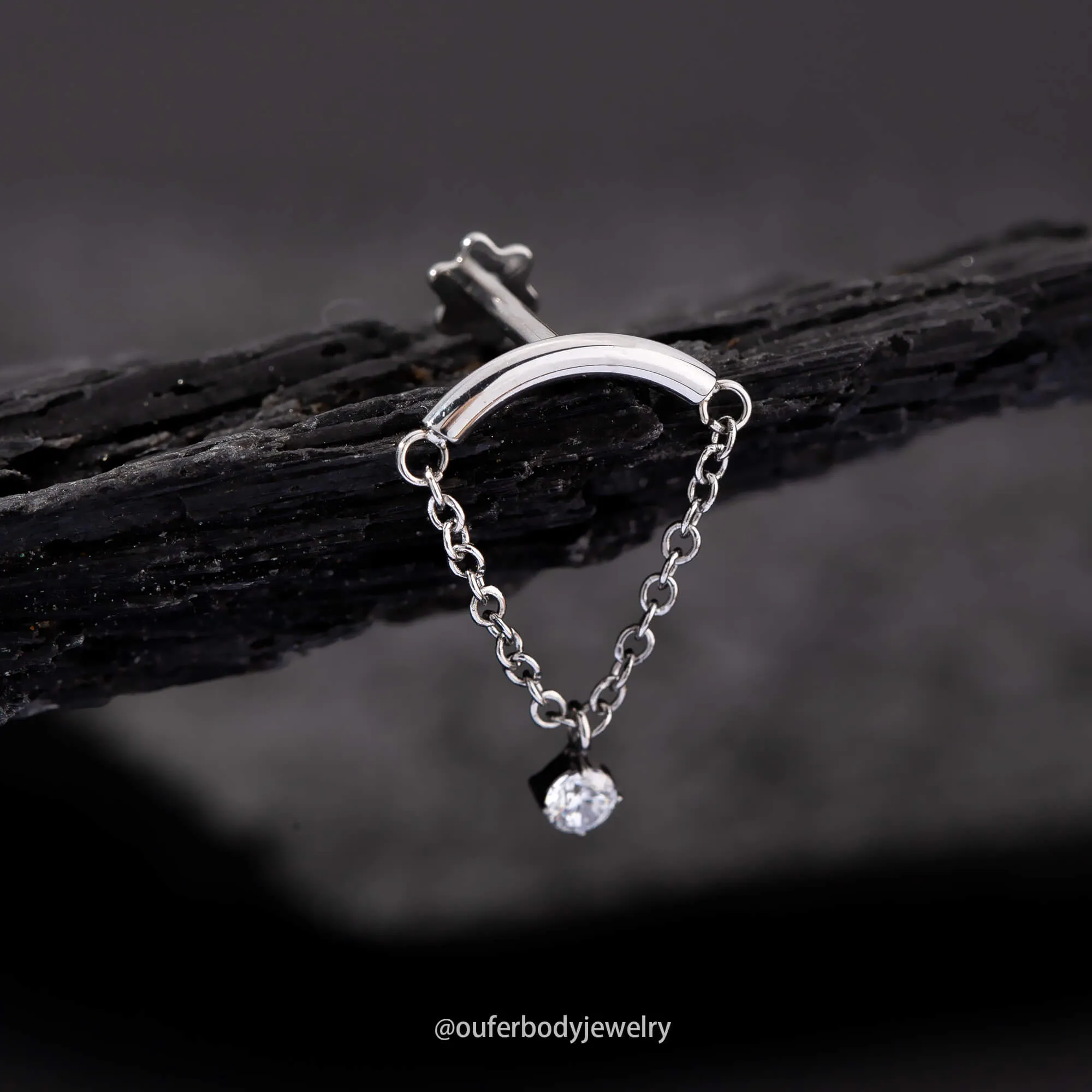 Floating Hidden Helix Piercing Jewelry Internally Threaded Flower Back Stud