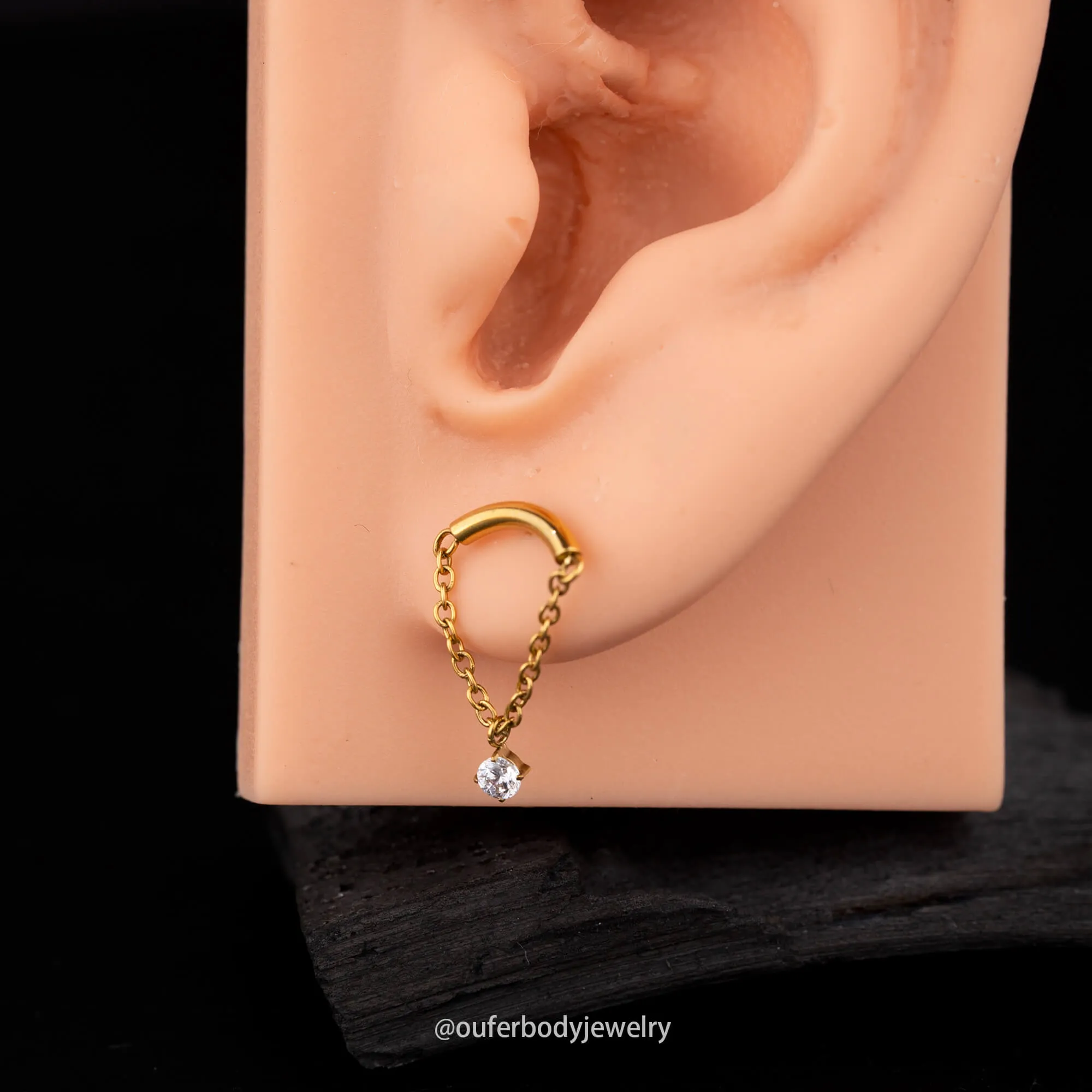 Floating Hidden Helix Piercing Jewelry Internally Threaded Flower Back Stud