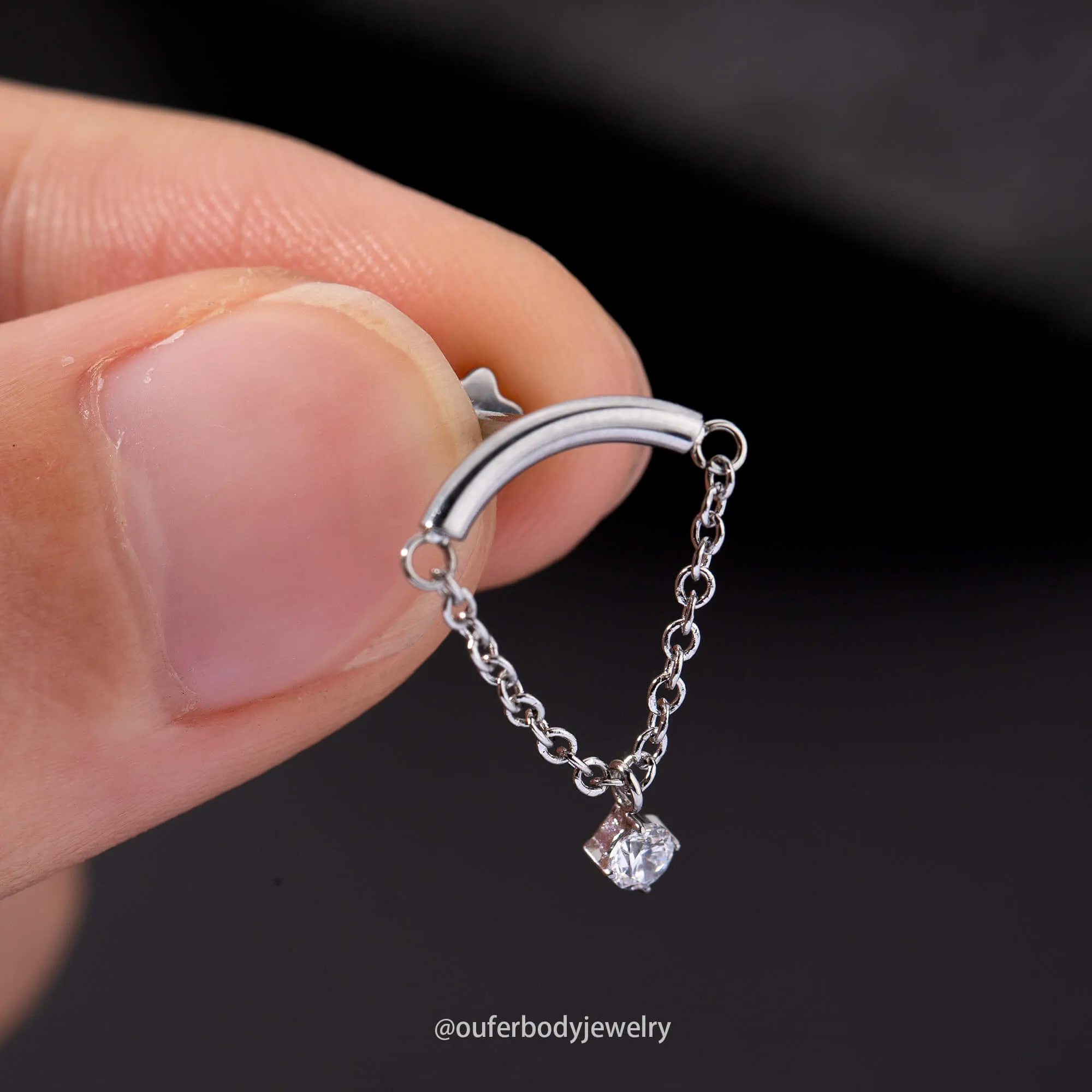 Floating Hidden Helix Piercing Jewelry Internally Threaded Flower Back Stud