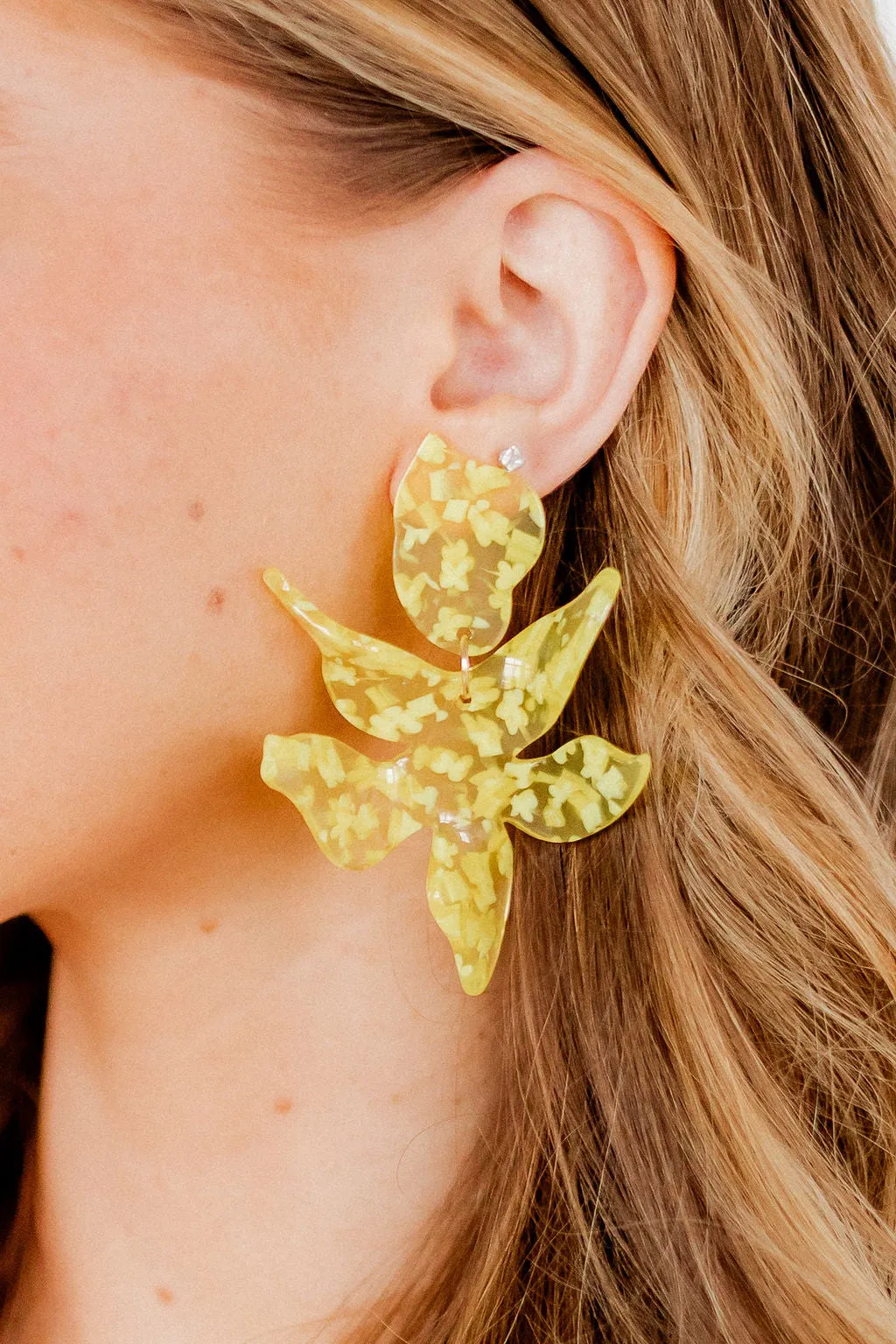 Flora Statement Earrings - Sunshine Yellow