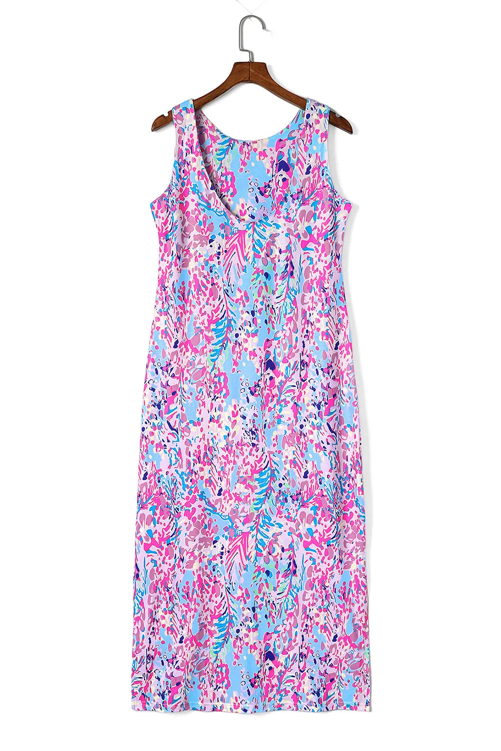 Floral Print Sleeveless Maxi Dresses