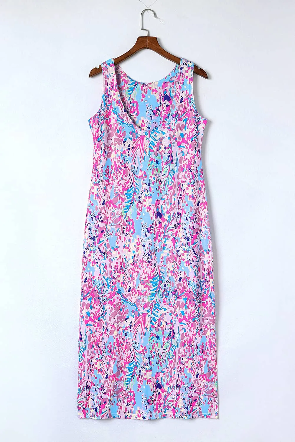 Floral Print Sleeveless Maxi Dresses