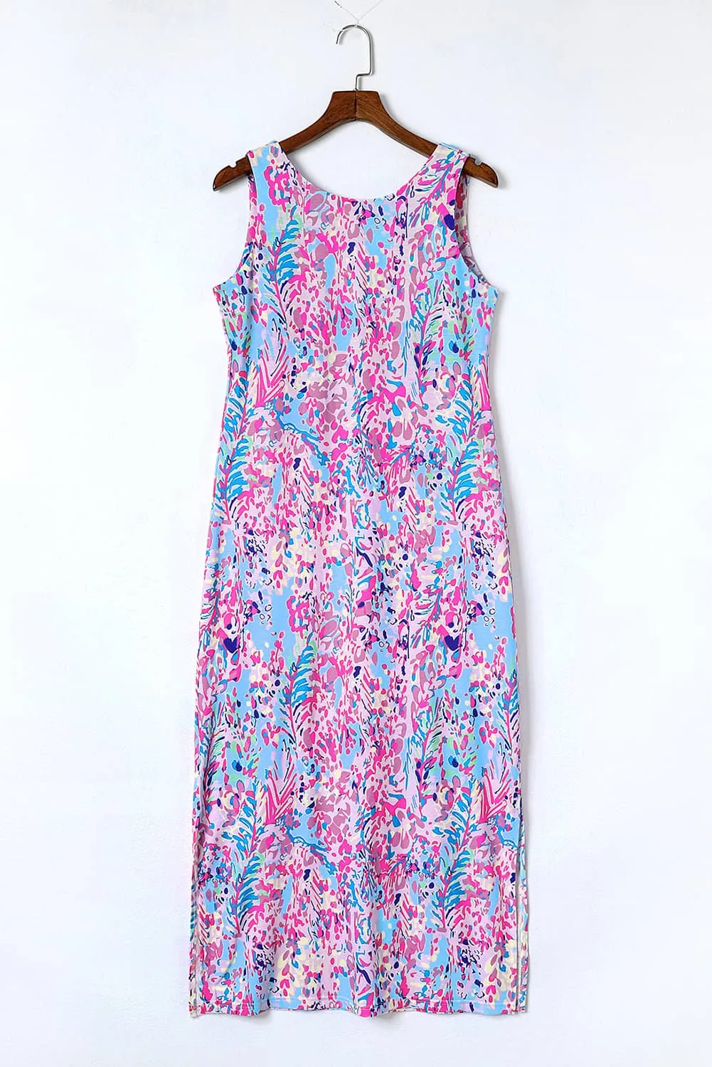 Floral Print Sleeveless Maxi Dresses