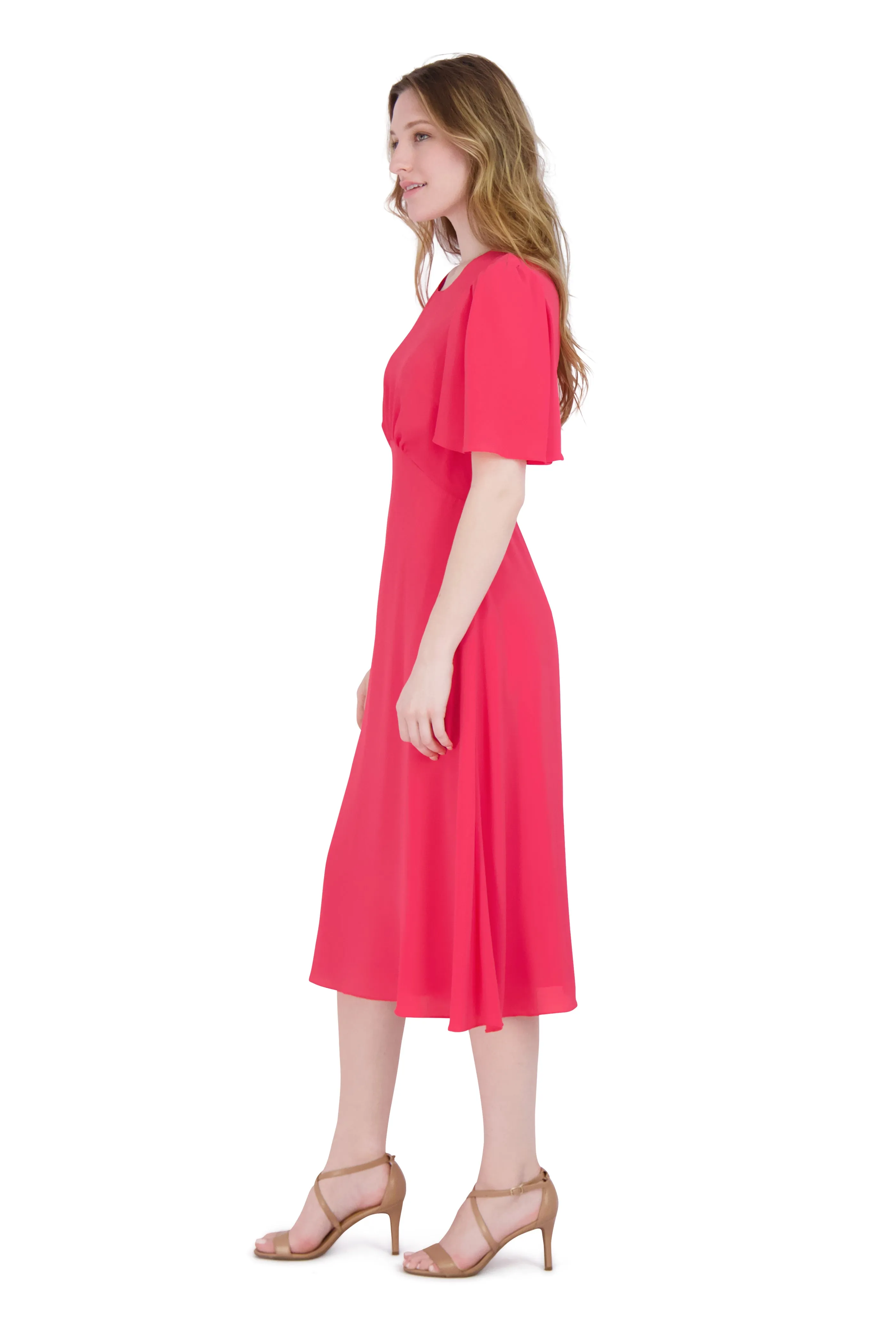 Flounce Sleeve A-line Dress