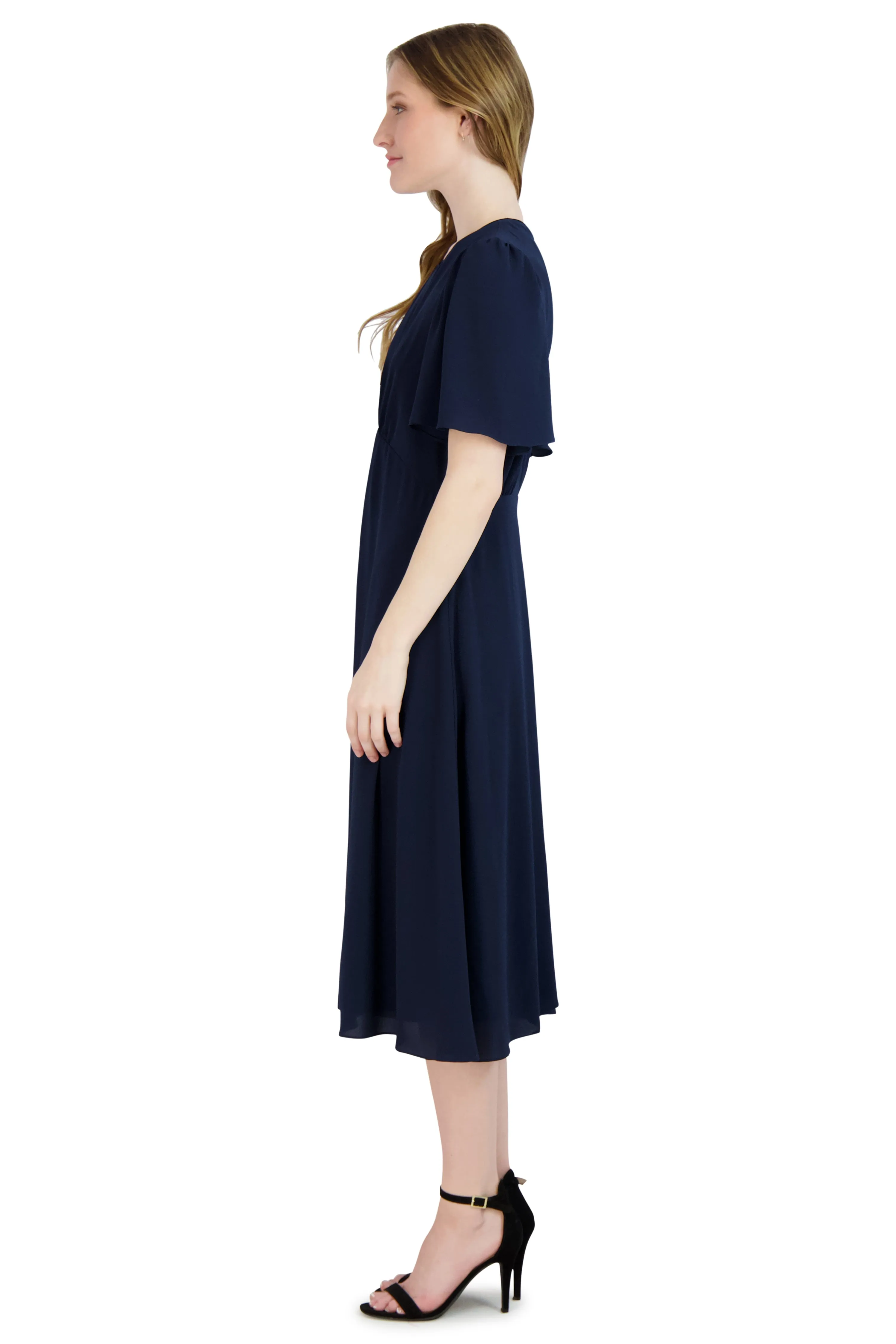 Flounce Sleeve A-line Dress