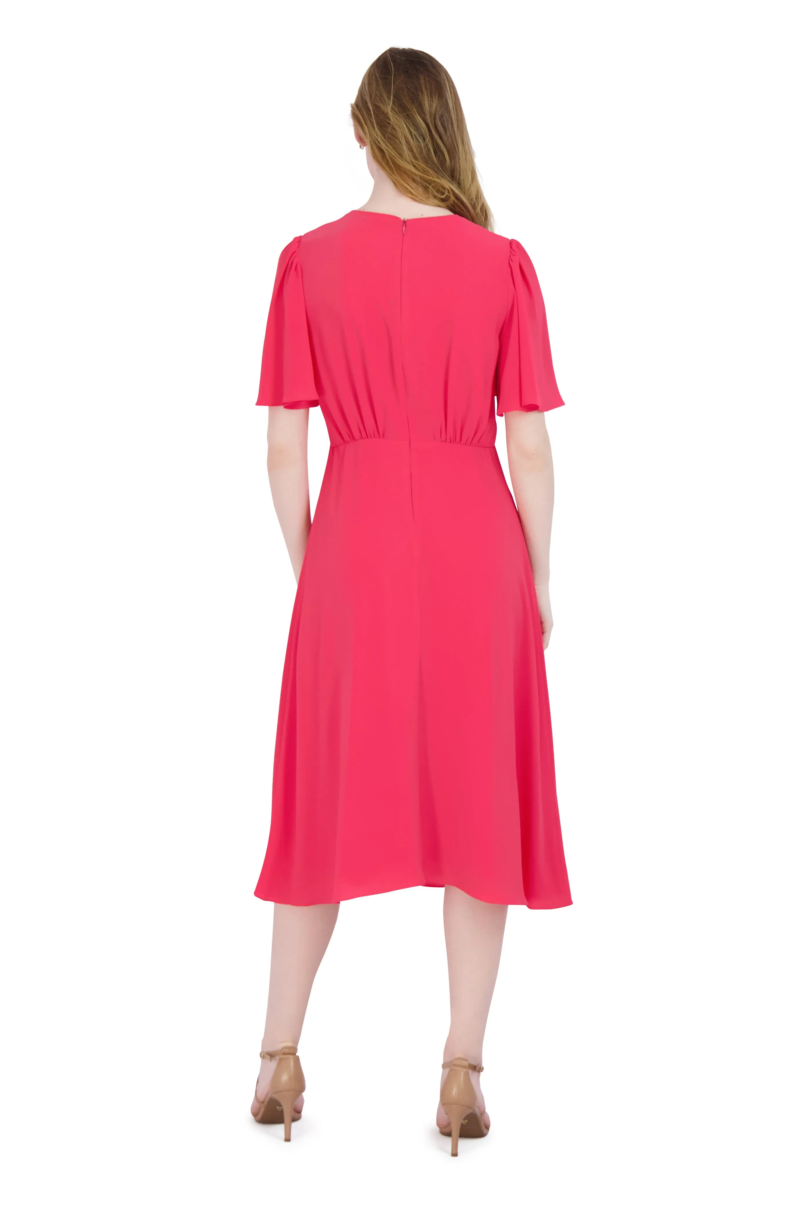 Flounce Sleeve A-line Dress